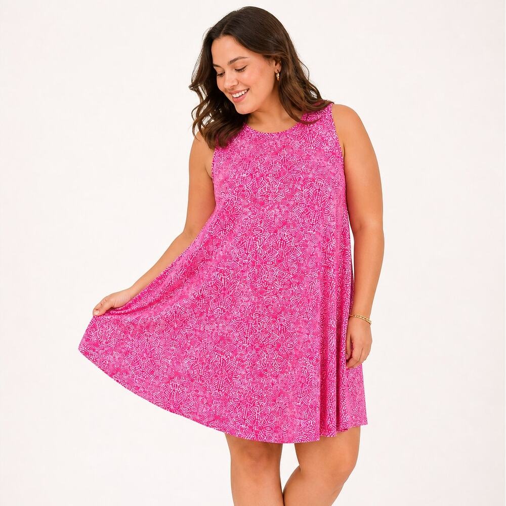 RipSkirt Hawaii Casella Pink Sun Dress XL Sleeveless Travel Dress Swim Cover Up